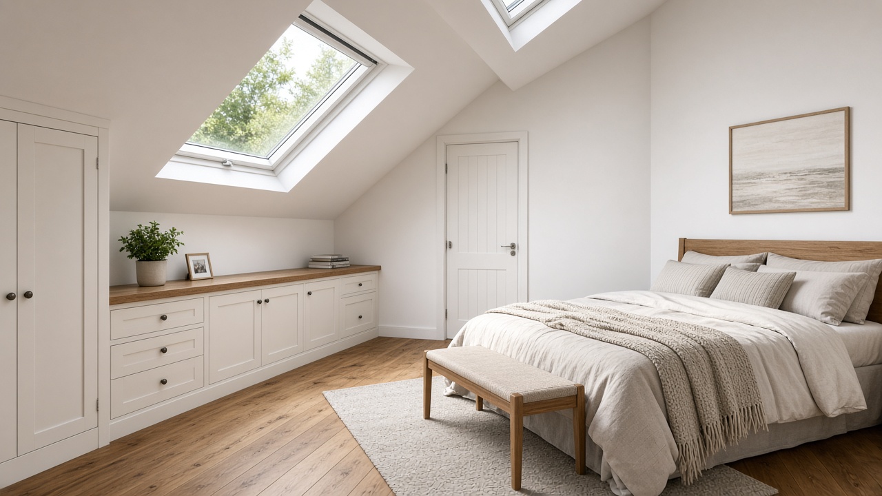 Finished loft conversion bedroom